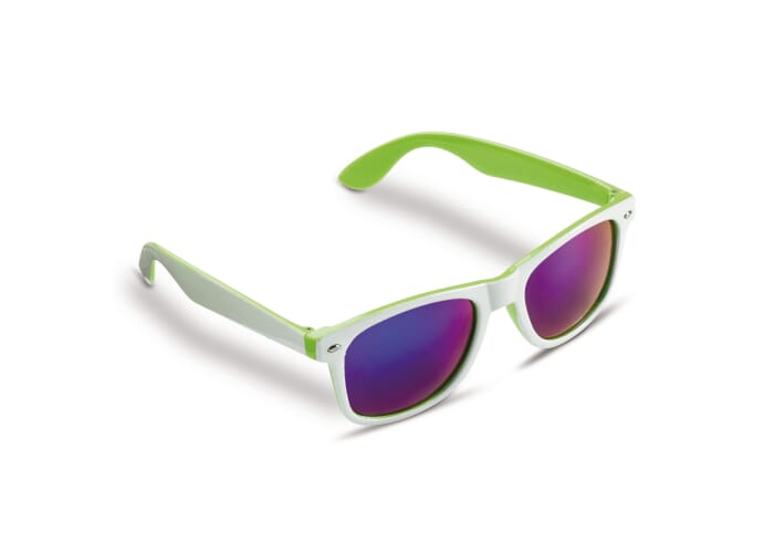 Lunettes de soleil publicitaire bi-couleur Blanc et Vert clair